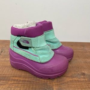 Toddler North Face Alpenglow Winter Snow Boots Purple Infant Size 8